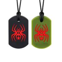 Adjustable Autism Teething Toys Cool Spider Silicon Sensory Chewing Necklace Teething Necklace for boys